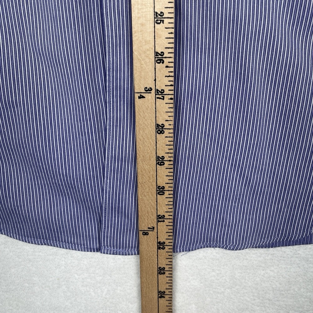 Alfani Fitted Dress Shirt Mens XL 17.5 34-35 Stretch Easy Care Purple White - Picture 7 of 8